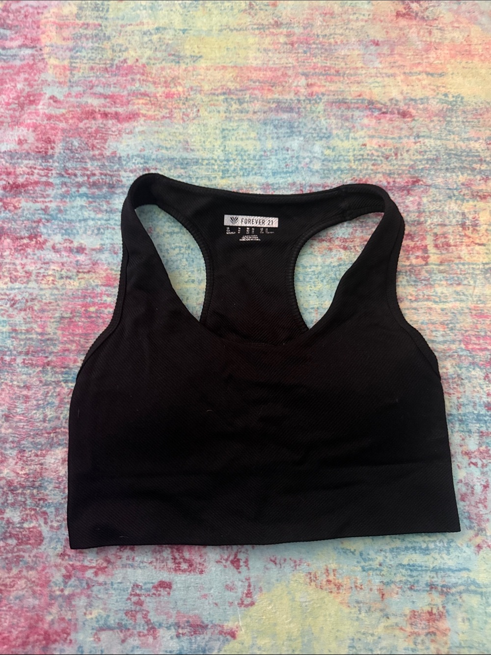 Forever 21 Black Ribbed Racerback Bralette